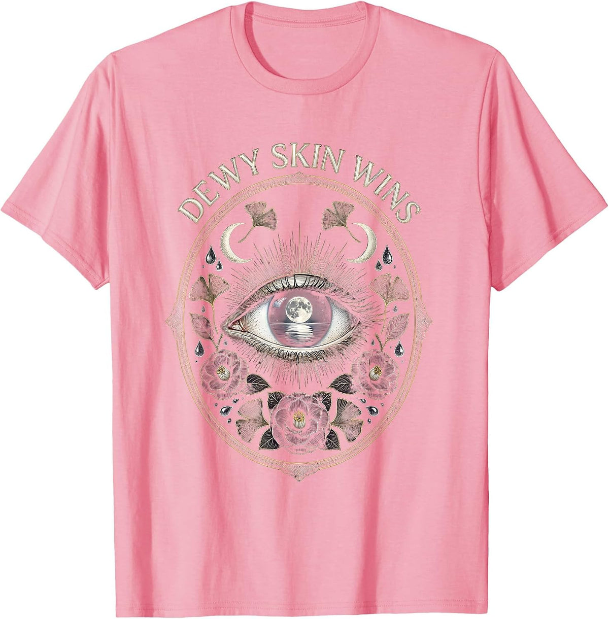 Men's Dewy Skin Wins K-Beauty Skincare Design T-Shirt - Pink