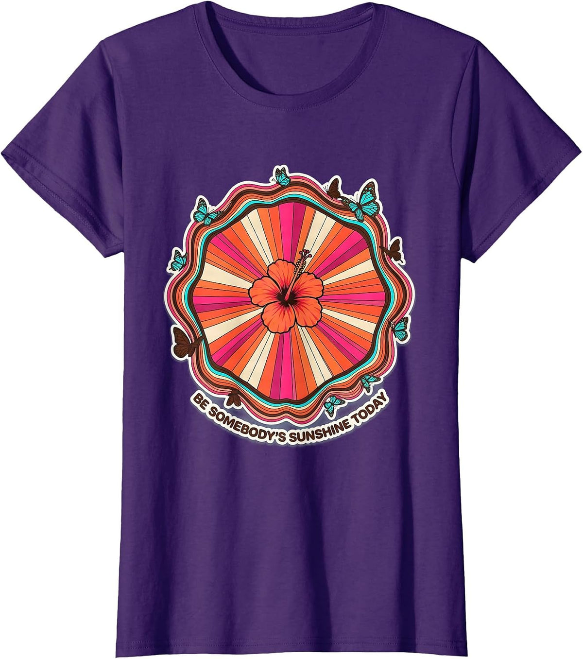Women's Be Somebody's Sunshine Today Kindness Design T-Shirt - Purple