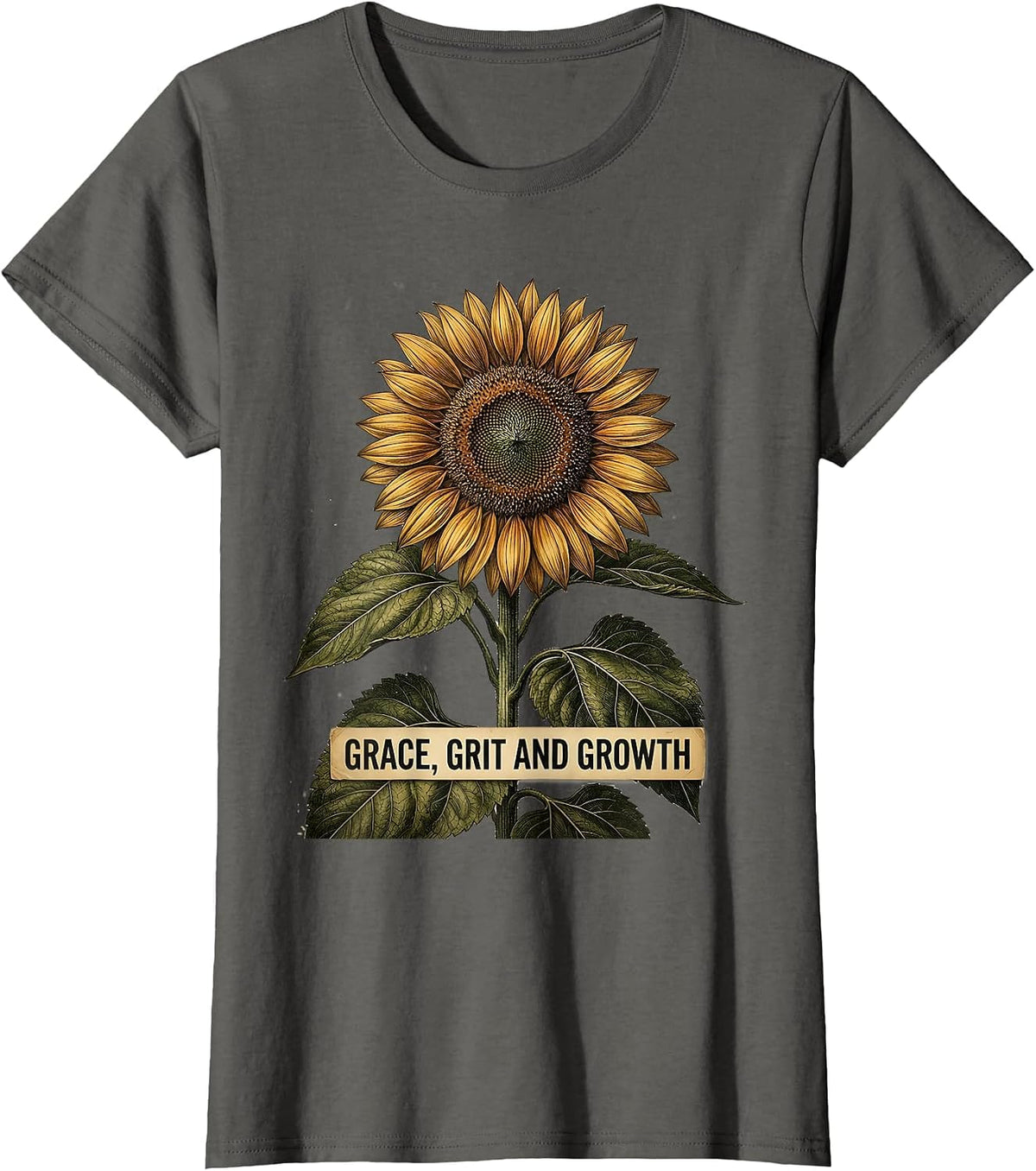 Women's Grace Grit and Growth Special Education Teacher T-Shirt - Asphalt Grey