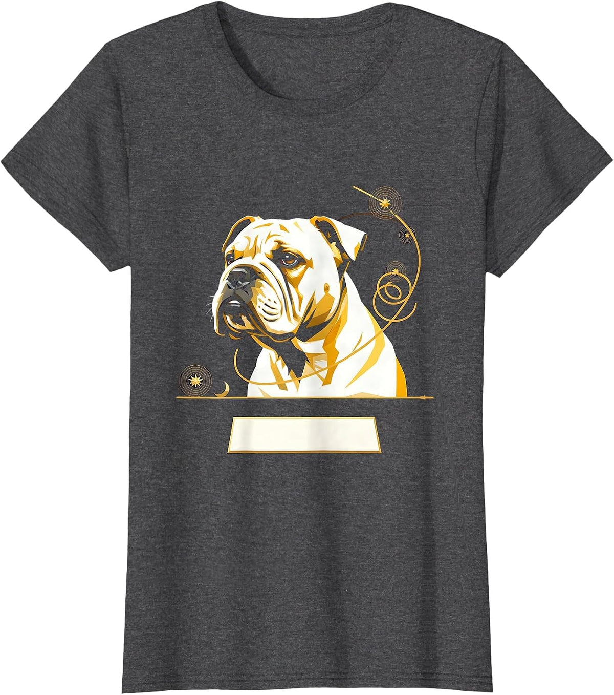 Women's Bull Terrier Van Gogh Style Starry Night Art T-Shirt - Dark Heather Grey