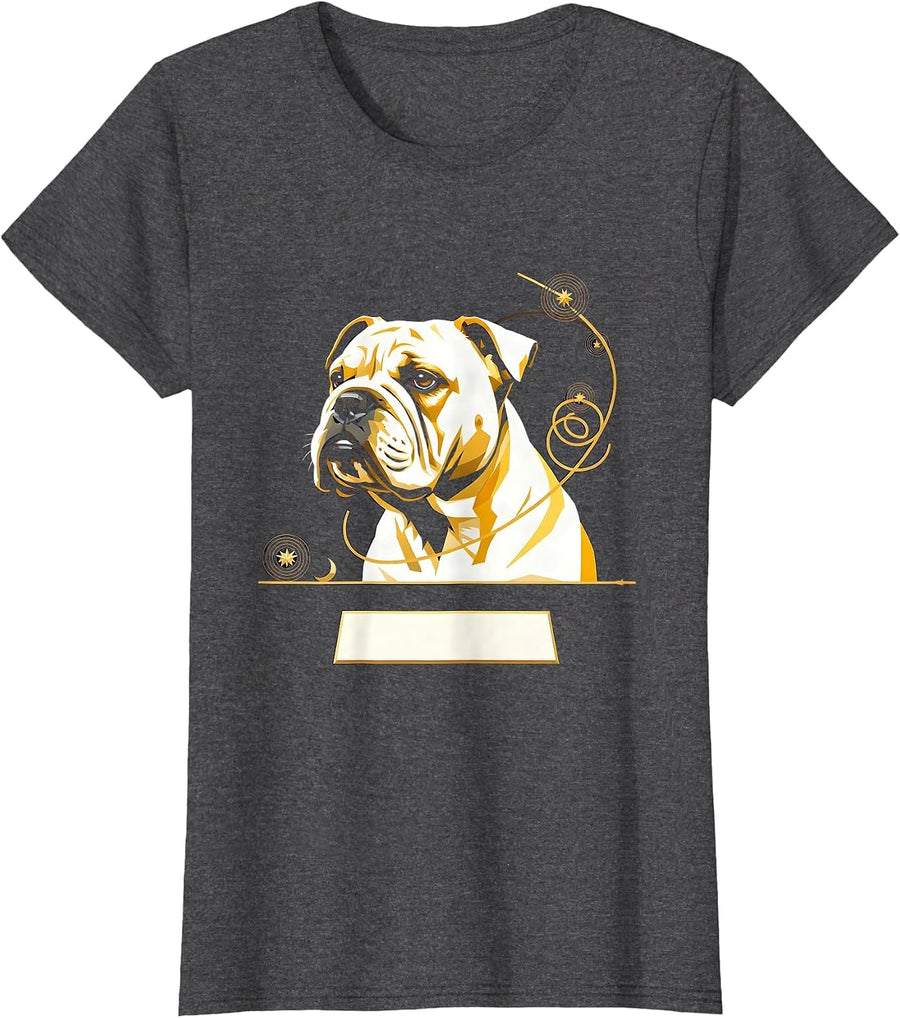 Women's Bull Terrier Van Gogh Style Starry Night Art T-Shirt - Dark Heather Grey