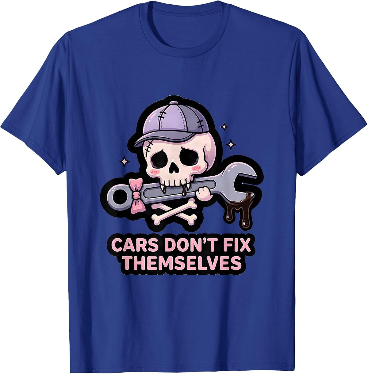Men's Cars Don't Fix Themselves Mechanic Design T-Shirt - Royal Blue
