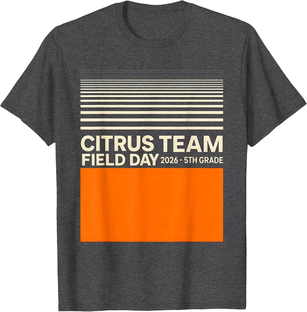 Men's CITRUS TEAM FIELD DAY 2026 5TH GRADE Cheerful School Spirit T-Shirt - Dark Heather Grey