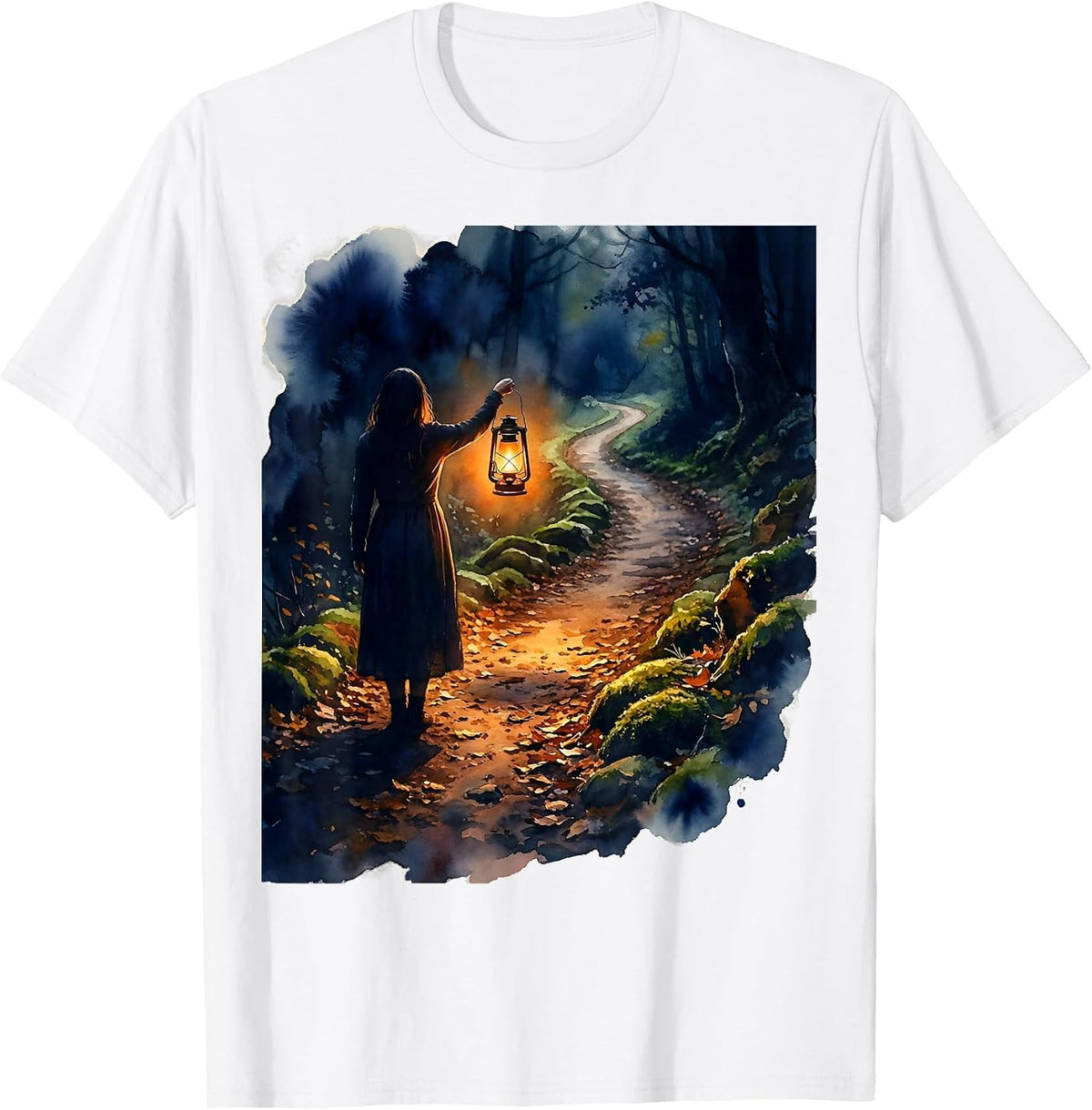 Men's Dear Person Behind Me Lantern Light Path Design T-Shirt - White