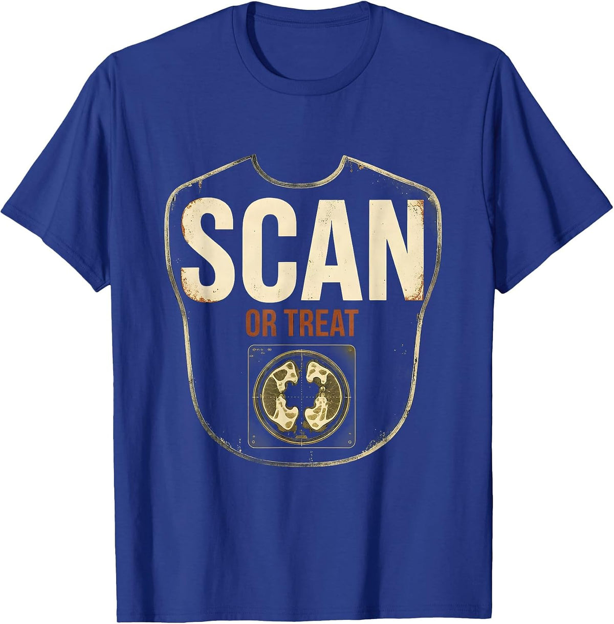 Scan Or Treat Vintage Radiology Tech Halloween Workplace T-Shirt - Royal Blue
