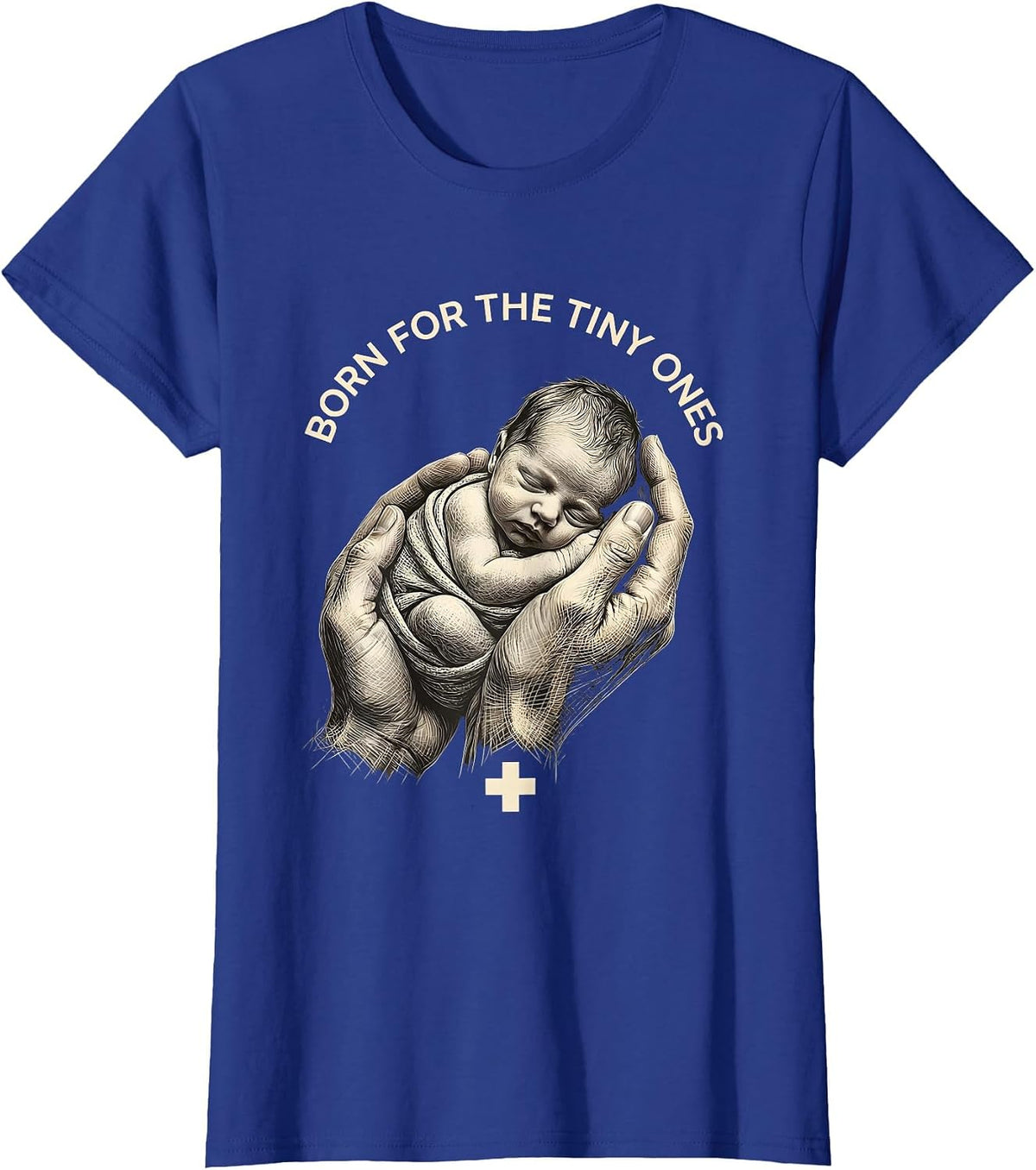 Women's Born for the Tiny Ones Pediatric Nurse Design T-Shirt - Royal Blue