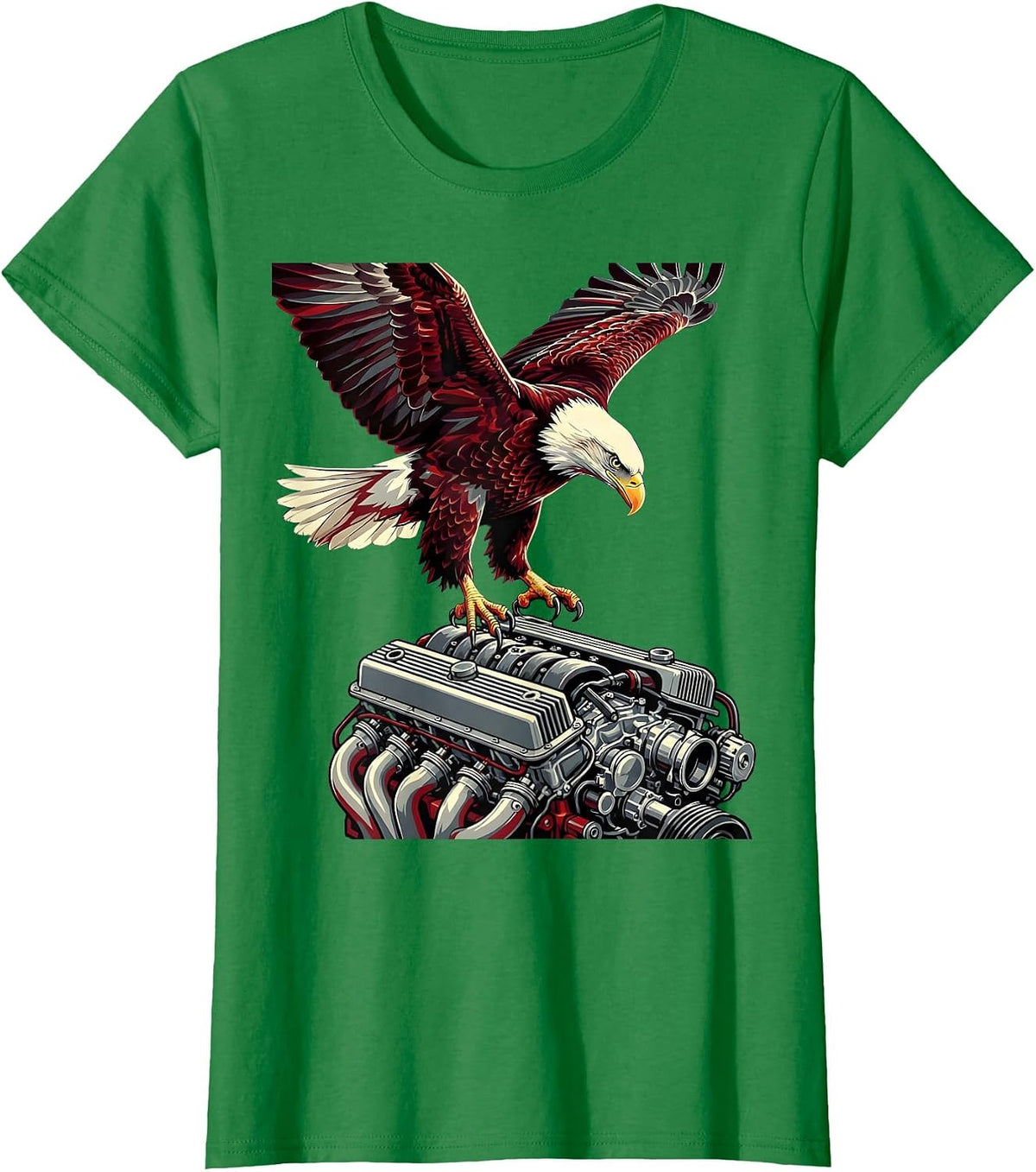 Valley Forge Automotive Bald Eagle Engine Dive T-Shirt - Kelly Green