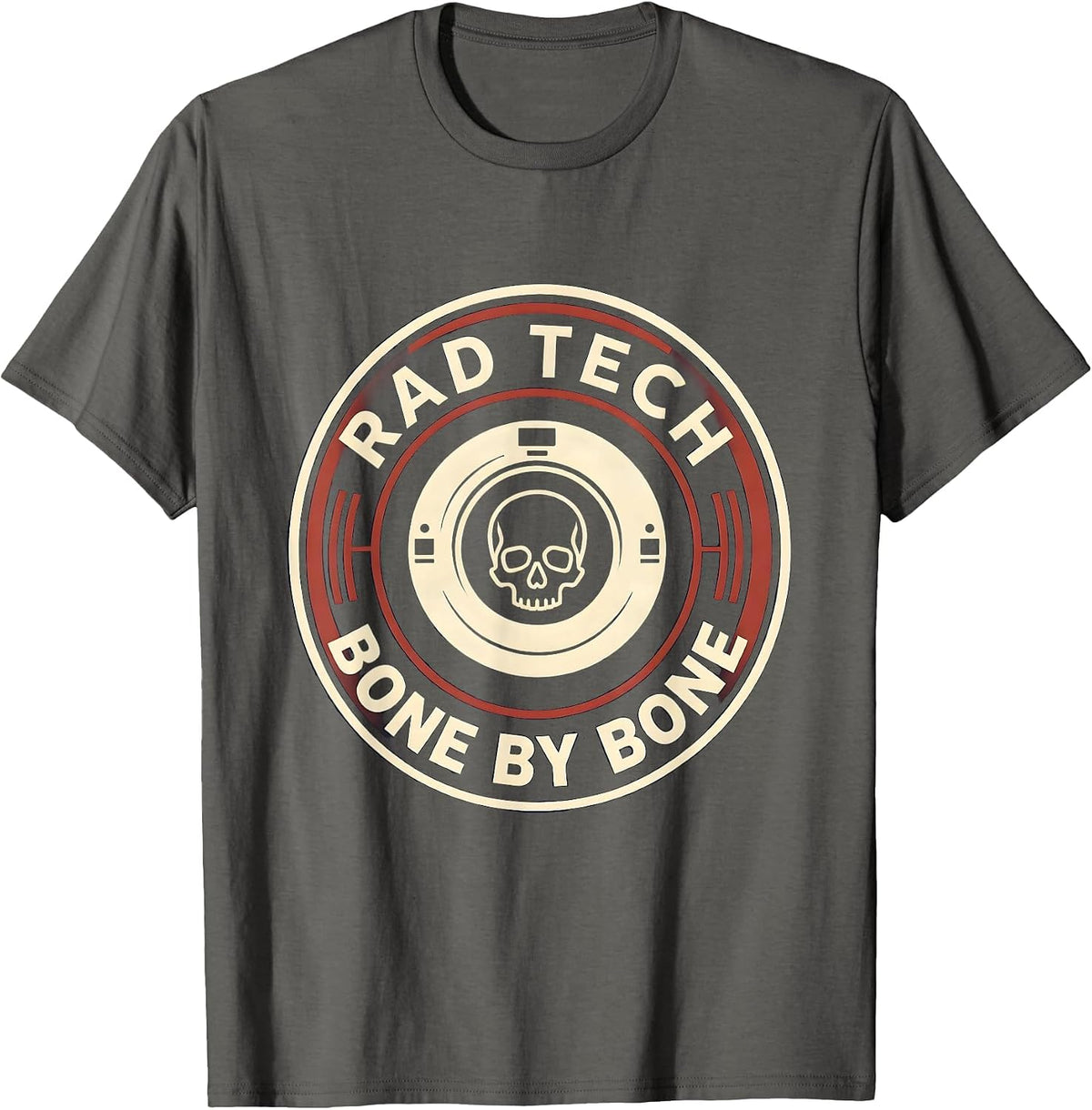 Men's RAD TECH BONE BY BONE Funny Radiology Tech Humor X-Ray CT T-Shirt - Asphalt Grey