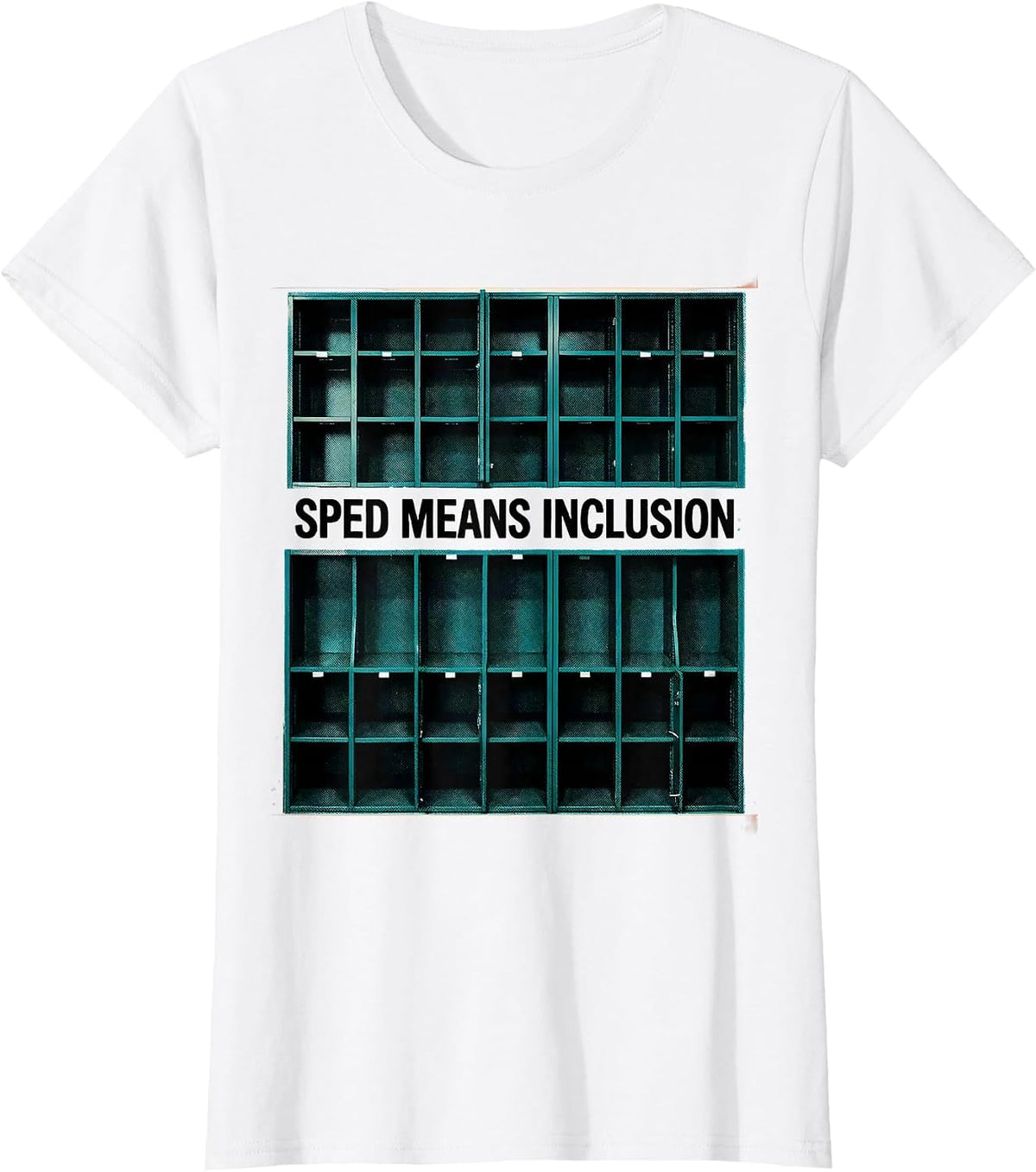 Women's SPED Means Inclusion Risograph Special Education Teacher T-Shirt - White