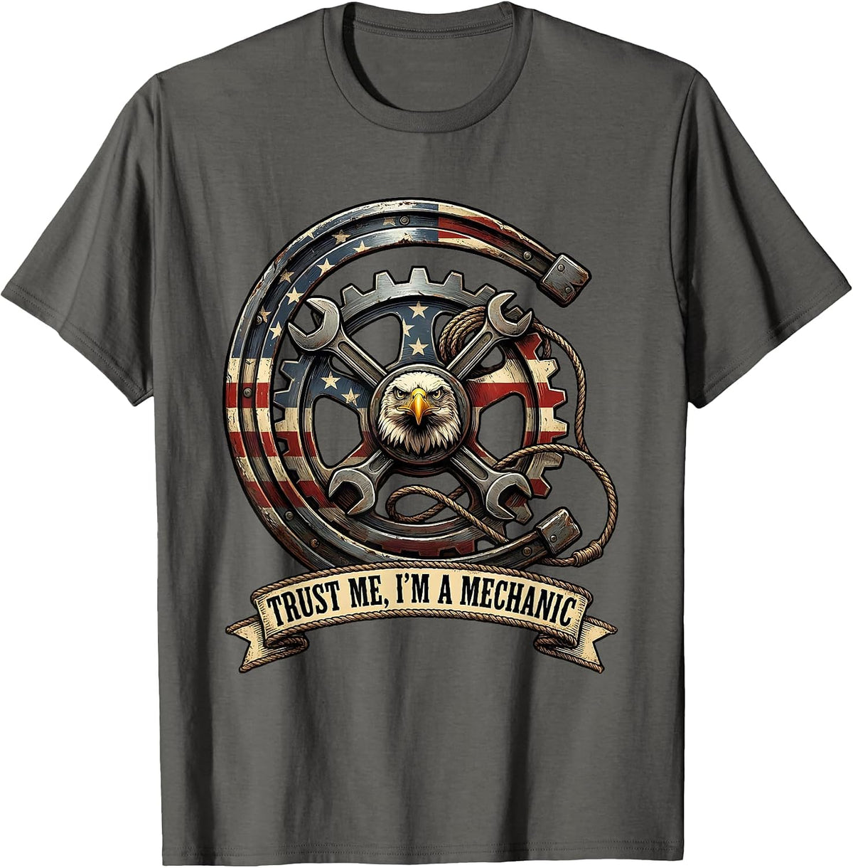 Trust Me I'm a Mechanic Funny Trade Design T-Shirt - Asphalt Grey
