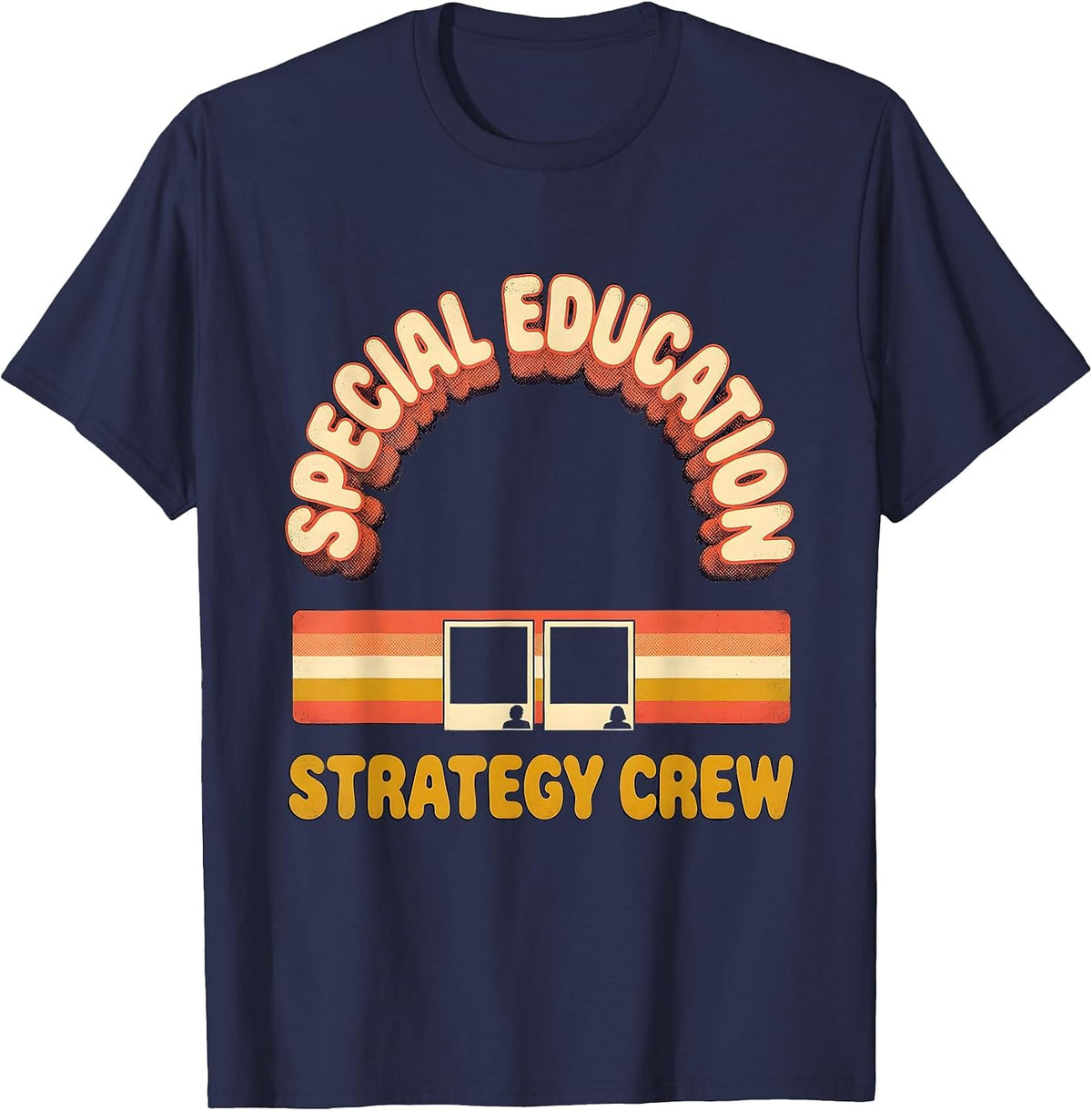 Men's Special Education Strategy Crew Retro SPED Teacher T-Shirt - Navy Blue