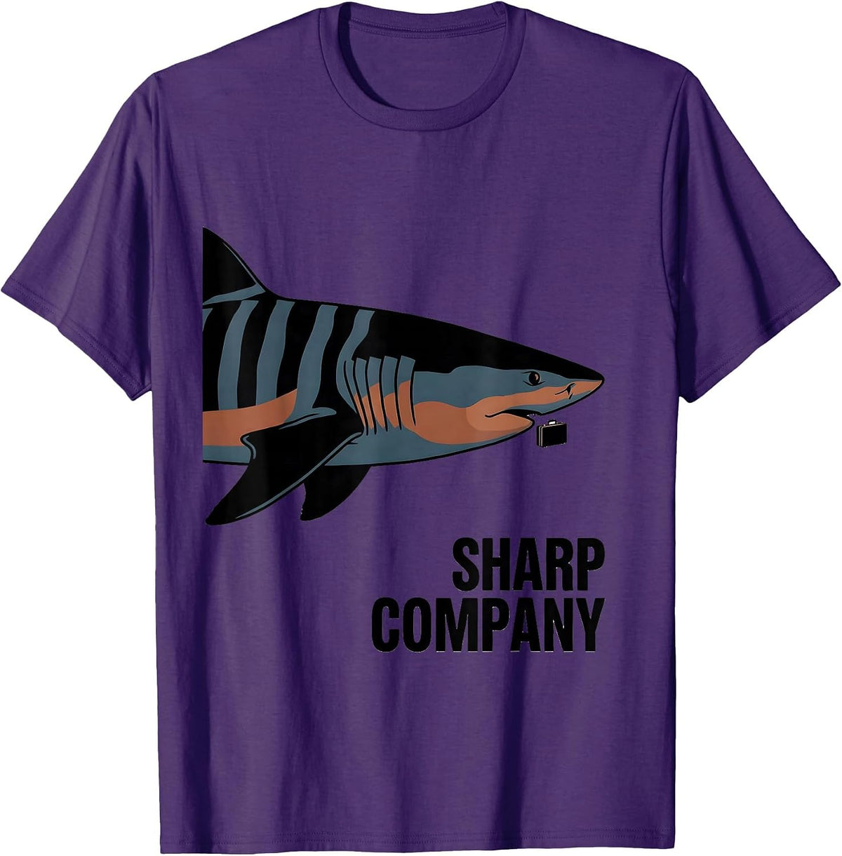 Men's Sharp Company Calm Tiger Shark Marine Biology Ocean Wildlife T-Shirt - Purple