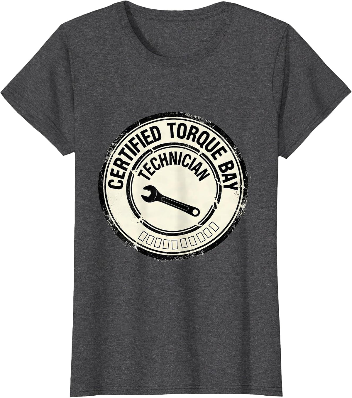 Women's Certified Torque Bay Technician Funny Car Guy Mechanic Humor T-Shirt - Dark Heather Grey