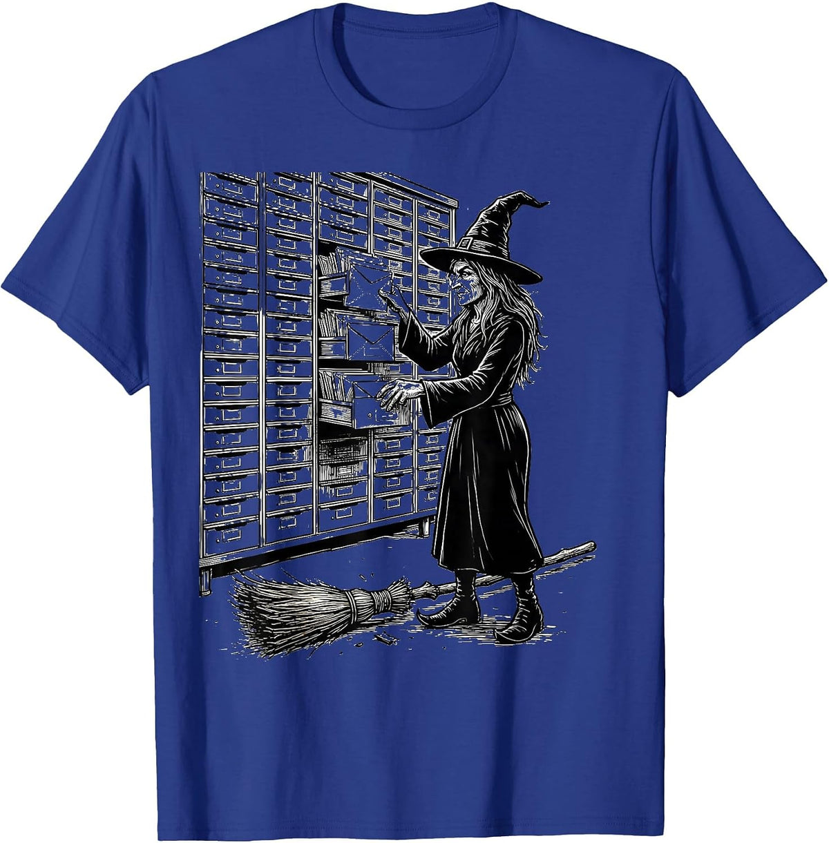 Witch Postal Clerk Halloween Occupation Humor T-Shirt - Royal Blue