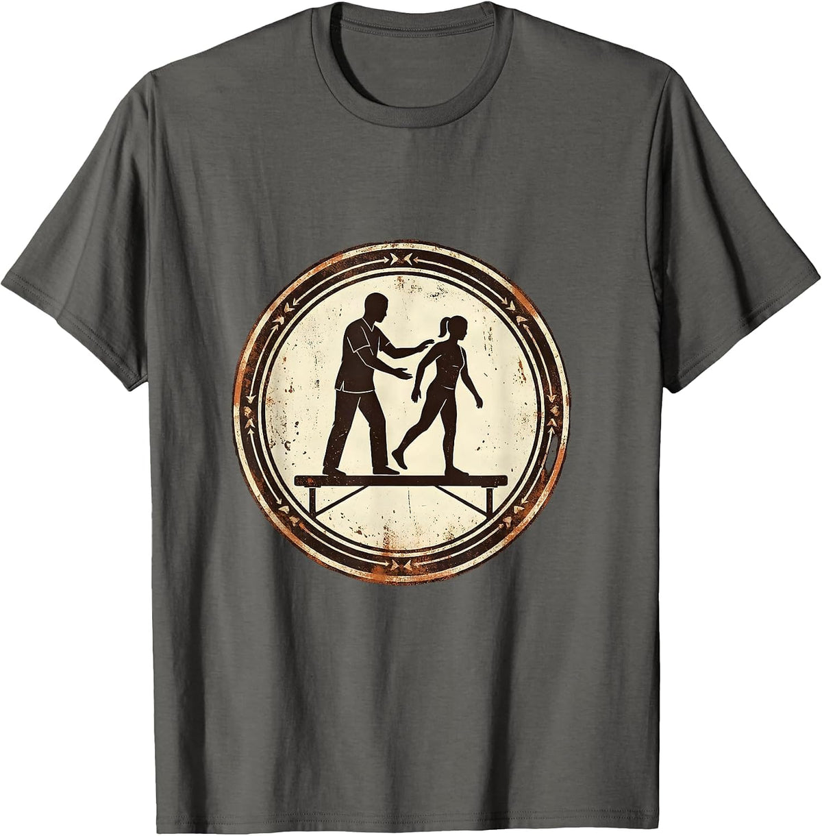 Men's Fall Prevention Physical Therapist Balance Beam T-Shirt - Asphalt Grey