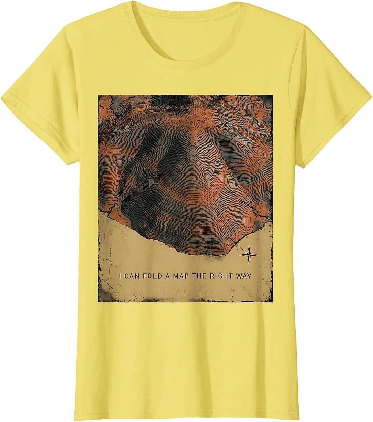 Women's I Can Fold A Map The Right Way Funny History Teacher Gift T-Shirt - Lemon Yellow