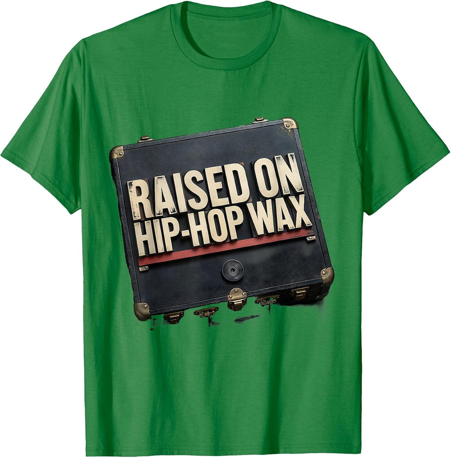 Men's Raised On Hip-Hop Wax Vintage 90s Golden Era Hip Hop Lyric T-Shirt - Kelly Green