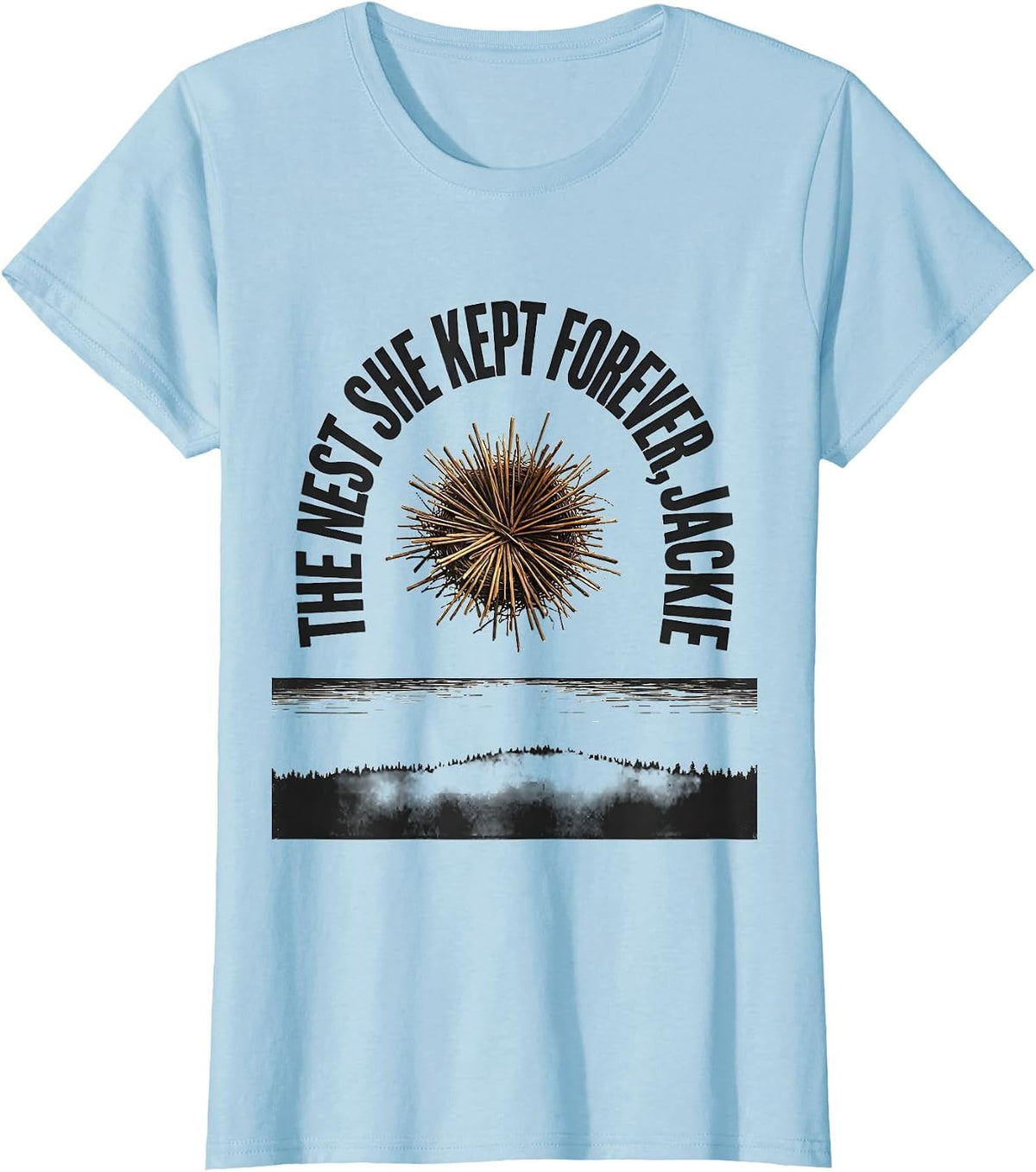 Women's The Nest She Kept Forever Jackie Bald Eagle Memorial Tribute T-Shirt - Baby Blue