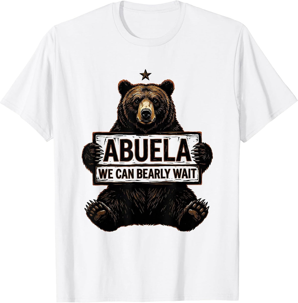 Men's Abuela We Can Bearly Wait Whimsical Baby Shower Bear Family T-Shirt - White