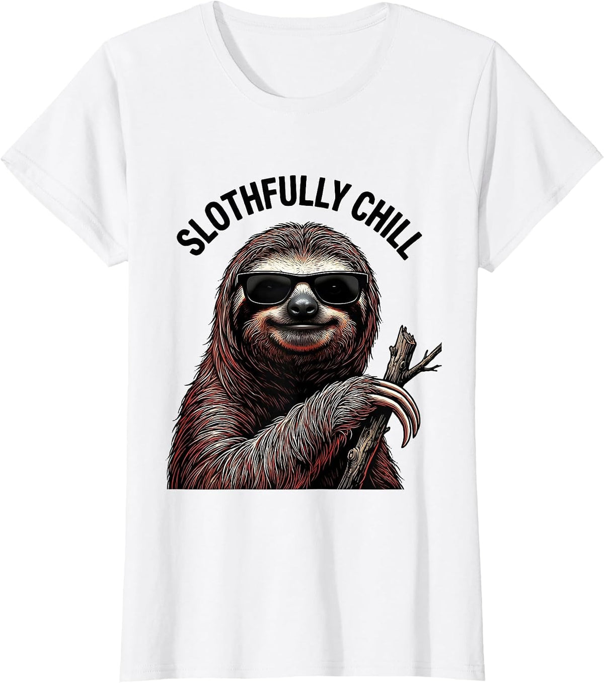 Slothfully Chill Tattoo Animal Lover Wildlife Enthusiast T-Shirt - White