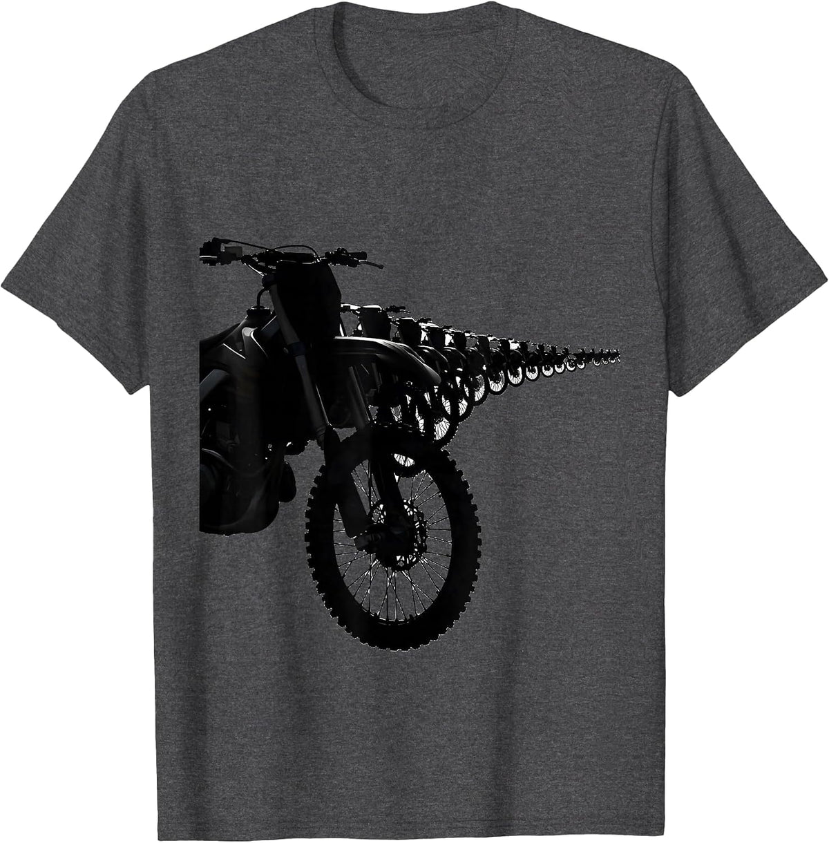 Men's Dirt Bike Silhouette Biker Motocross Hobby Gift T-Shirt - Dark Heather Grey