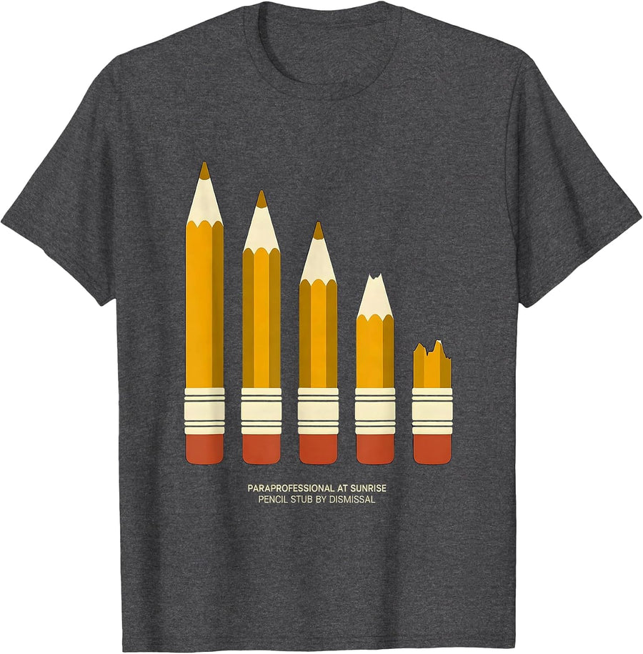 Men's Paraprofessional At Sunrise, Pencil Stub By Dismissal T-Shirt - Dark Heather Grey