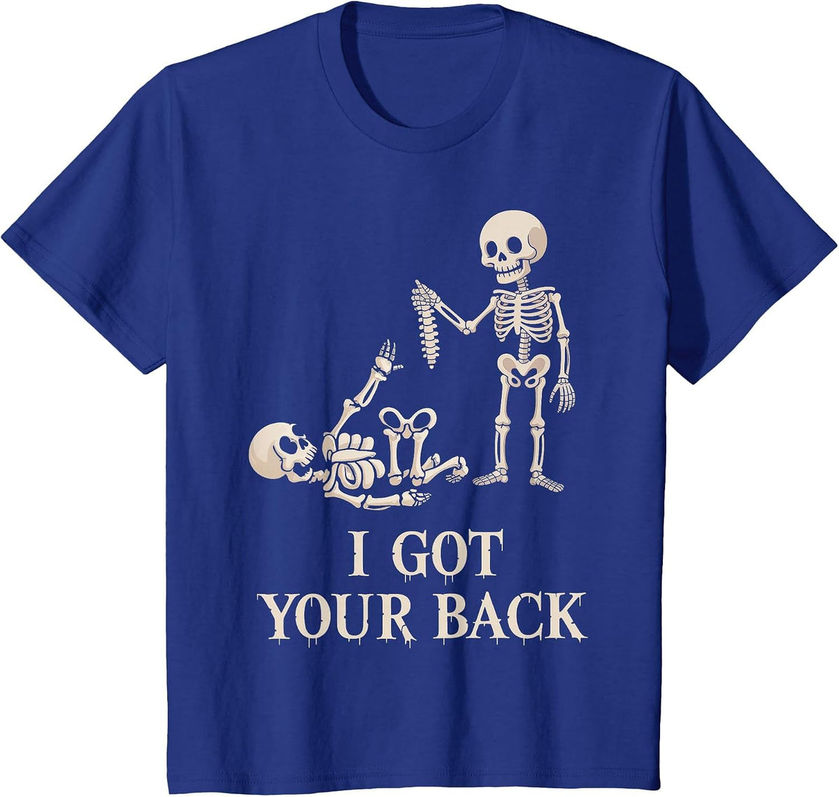 I Got Your Back Halloween Skeleton Skull T-Shirt - Royal Blue