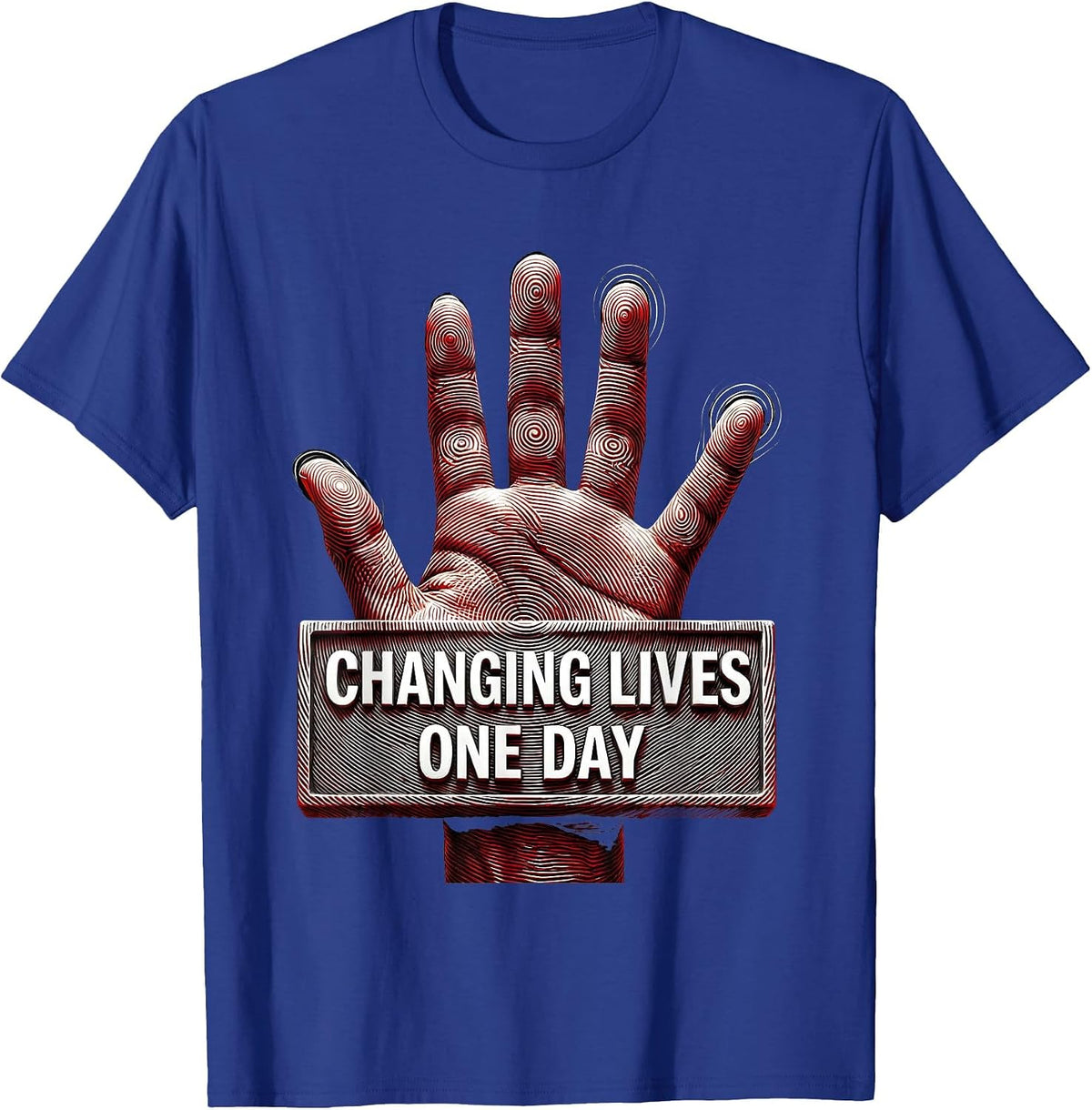 Changing Lives One Day Social Worker Design T-Shirt - Royal Blue