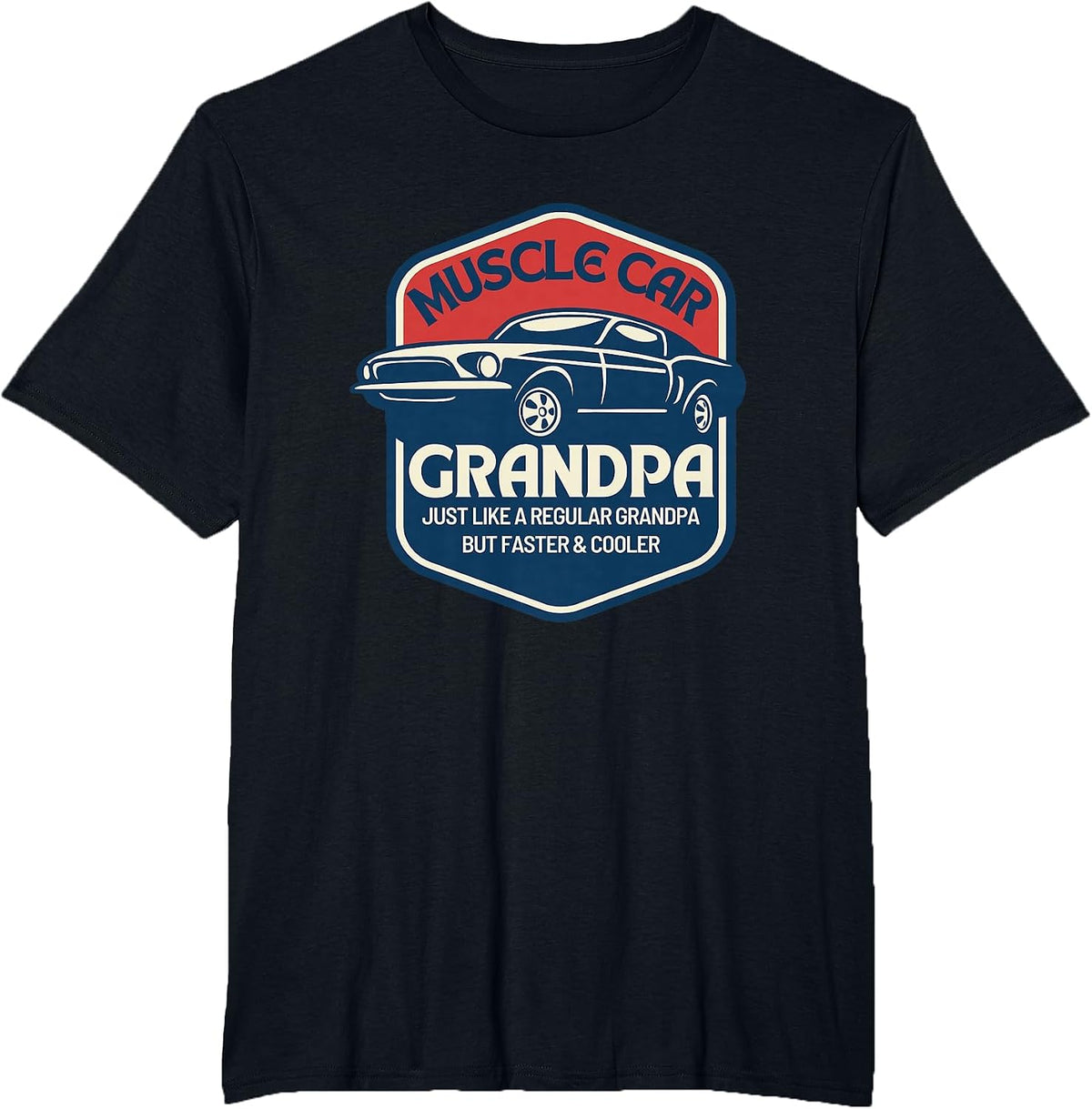 Muscle Car Grandpa Old Guys Vintage Car Lover T-Shirt - Black
