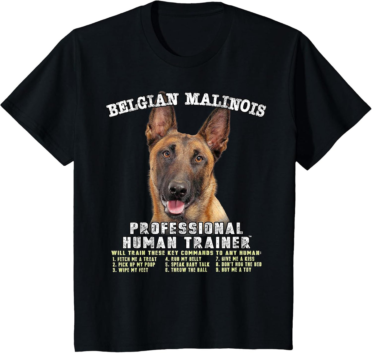 Belgian Malinois Dog Professional Human Trainer T-Shirt - Black