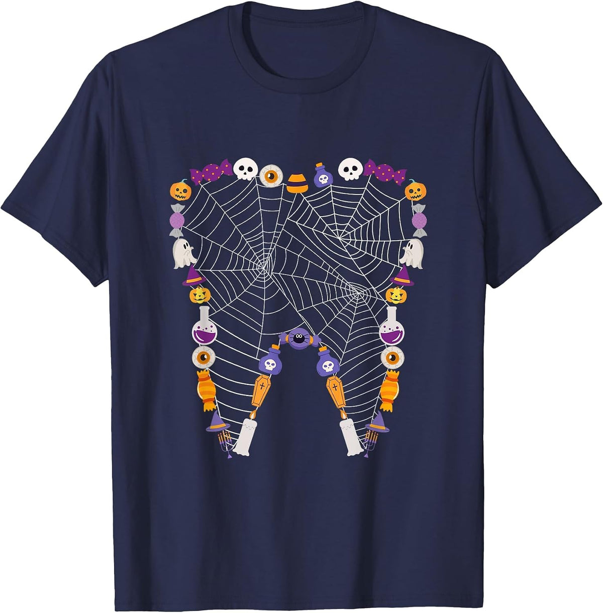 Tooth Halloween Costume Dentist Dental Squad T-Shirt - Navy Blue