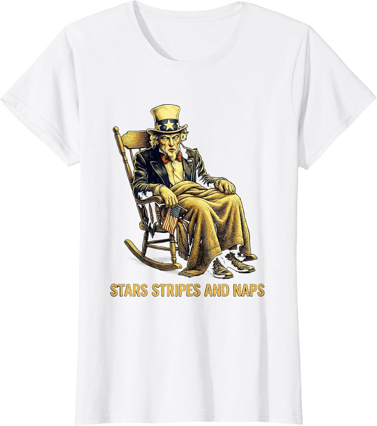 Stars Stripes and Naps USA Kids Design T-Shirt - White