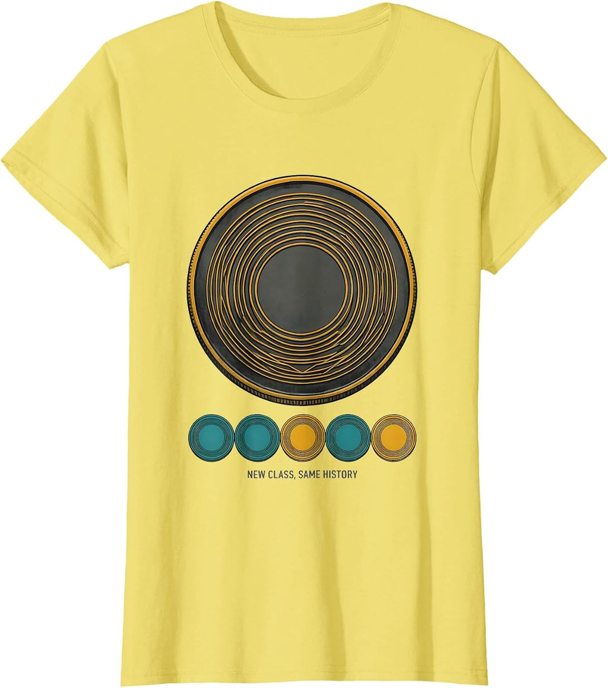 New Class Same History Funny History Teacher Subject Pride T-Shirt - Lemon Yellow