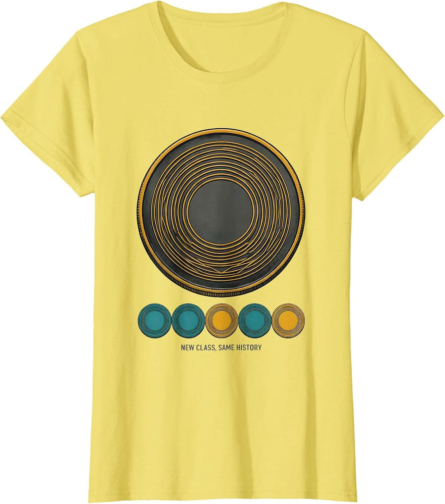 New Class Same History Funny History Teacher Subject Pride T-Shirt - Lemon Yellow