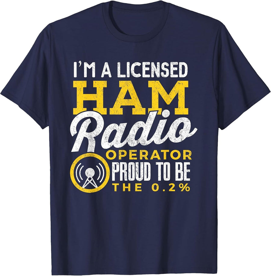 Ham Radio Shirt I'm A Licensed Ham Radio Operator Funny Tee T-Shirt - Navy Blue
