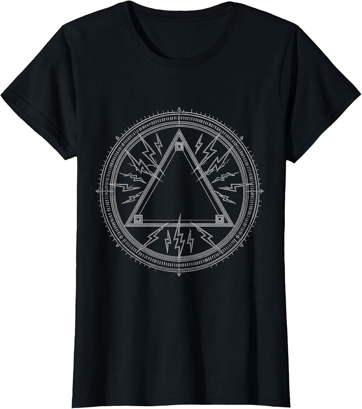 Math Teacher Pythagorean Triangle Lightning Bolt T-Shirt - Black