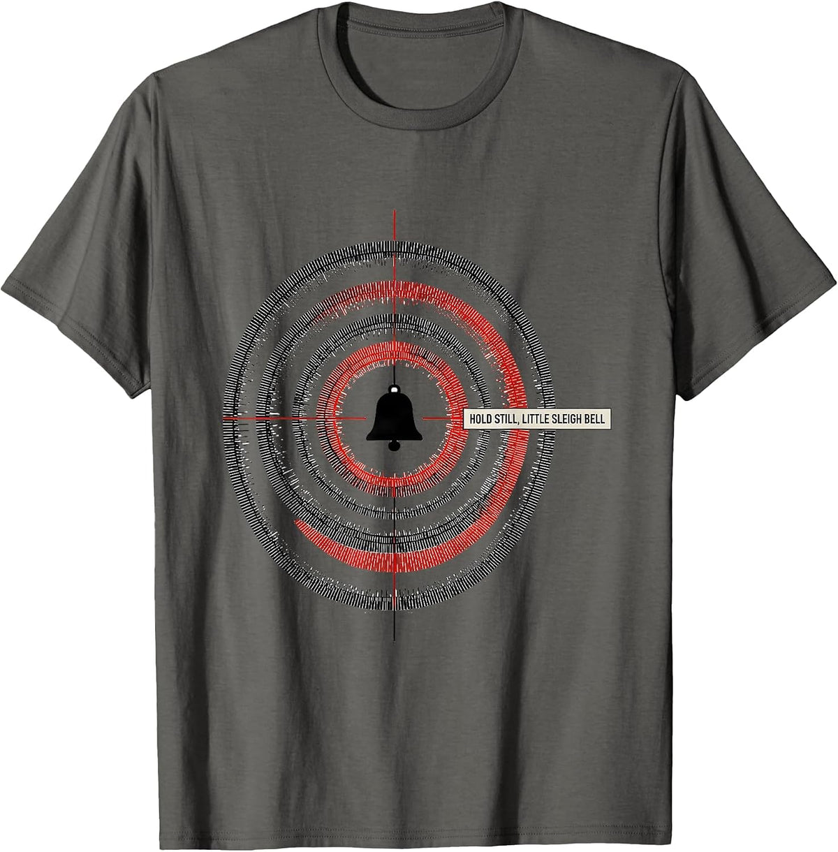 Hold Still Little Sleigh Bell Geometric Radiology Tech T-Shirt - Asphalt Grey