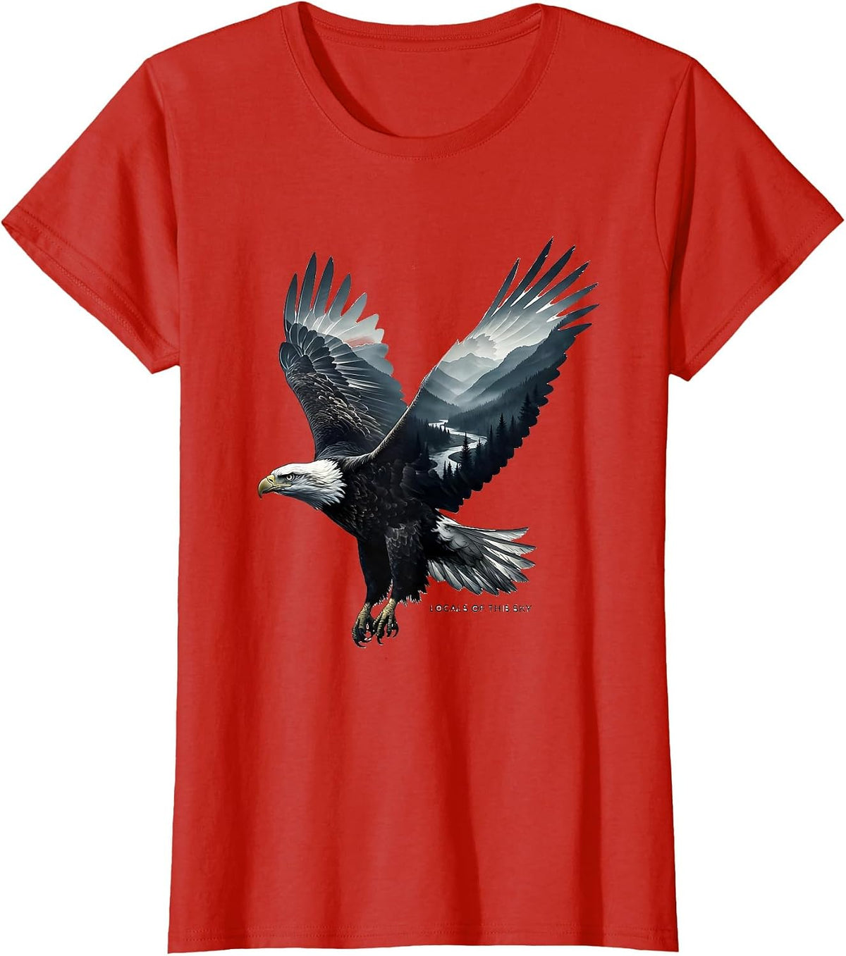 Locals Of This Sky Eagle Forest Wildlife Animal Lover Gift T-Shirt - Red