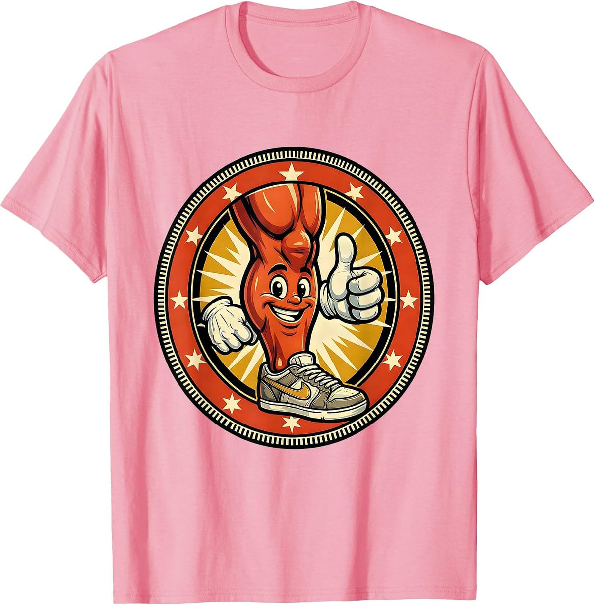 Men's Physical Therapist Fall Prevention Leg Strength T-Shirt - Pink