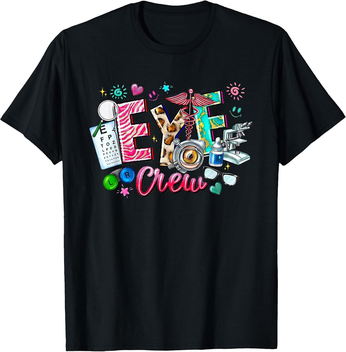 Cute Shirts Eye Crew Optometrist Optician Team Squad T-Shirt - Black