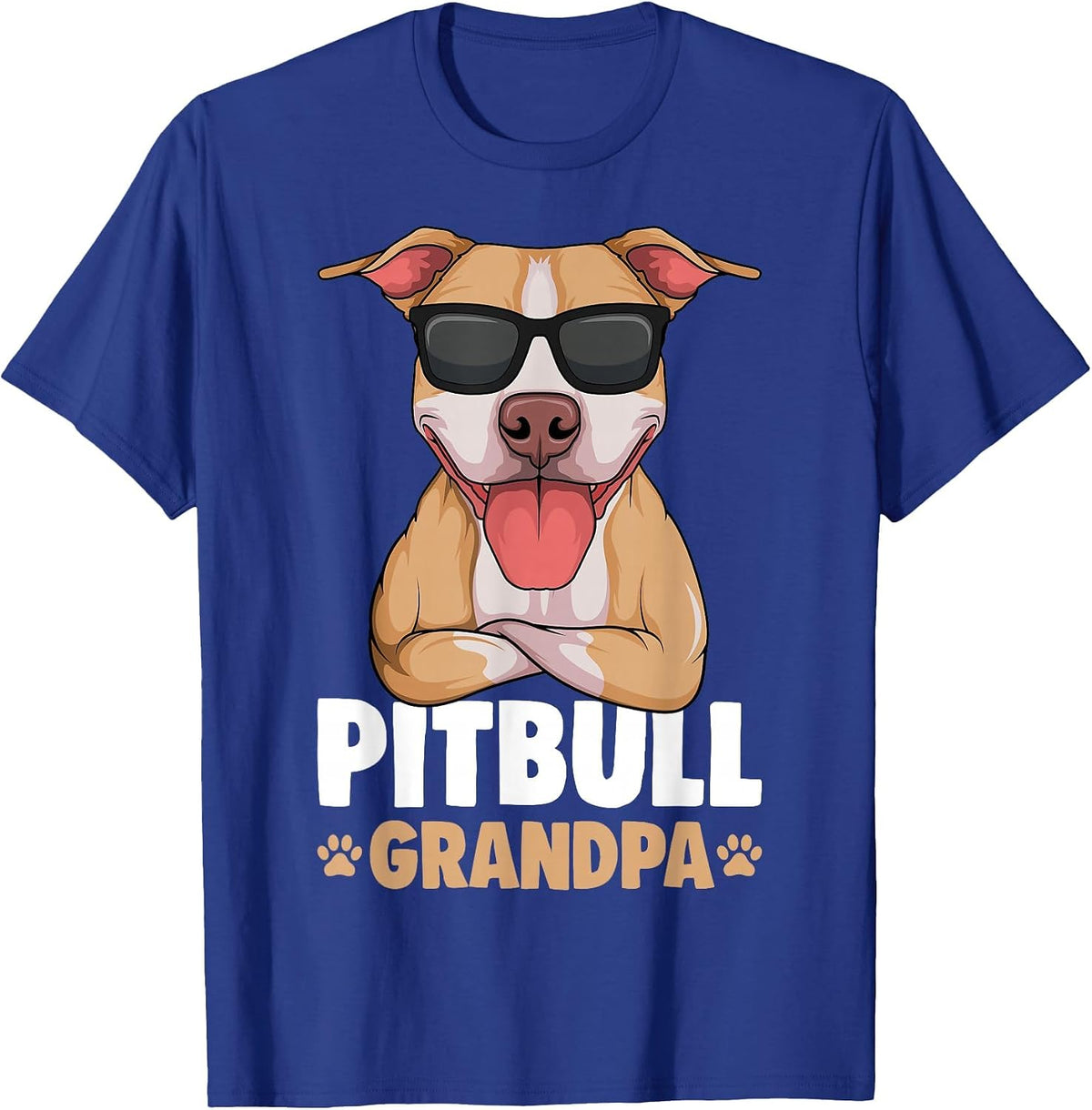 Pitbull Grandpa Pittie Dog T-Shirt - Royal Blue