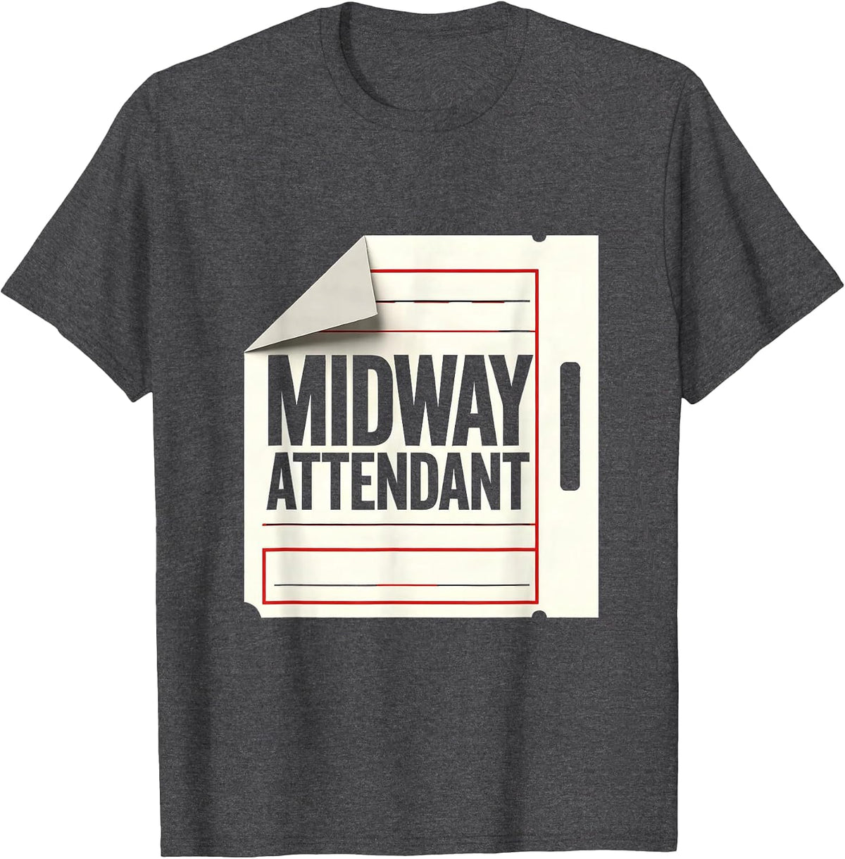 Midway Attendant Minimalist Circus Carnival Staff Costume T-Shirt - Dark Heather Grey