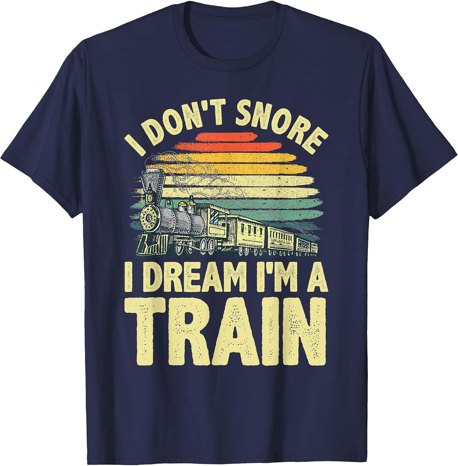 Best Train for Men Boys Steam Locomotive Train Collector T-Shirt - Navy Blue