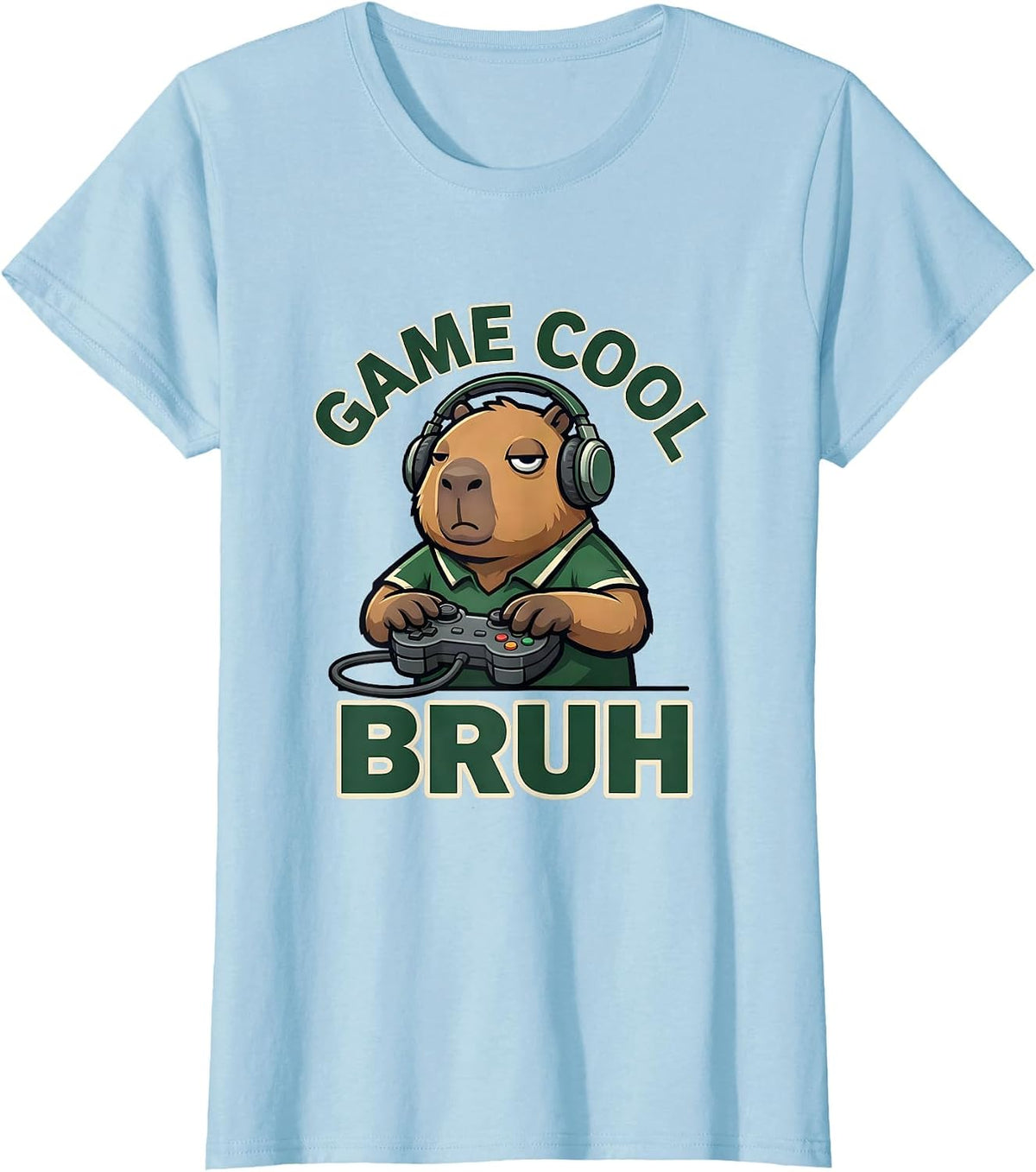 Game Cool Bruh Funny Capybara Gamer Meme Lover Humor T-Shirt - Baby Blue