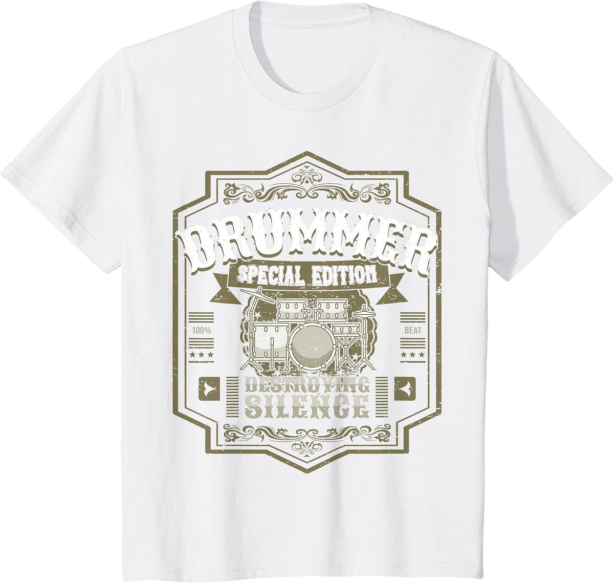 Drummer Percussion Drums Vintage T-Shirt - White