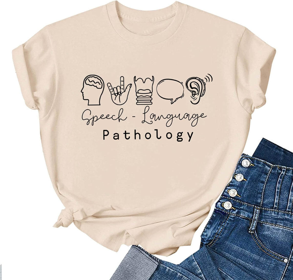 Speech Therapist Shirt Speech Language Pathologist Tee SLP Nurse Shirt - Khaki