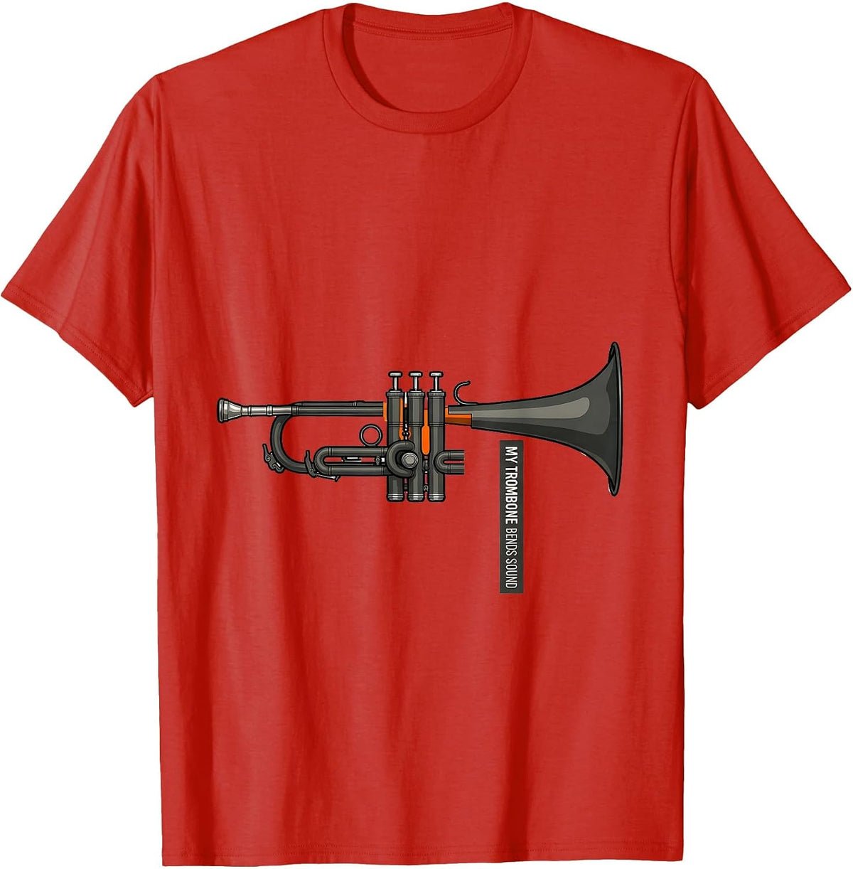 Men's My Trombone Bends Sound Funny Trombone Player Band Humor T-Shirt - Red