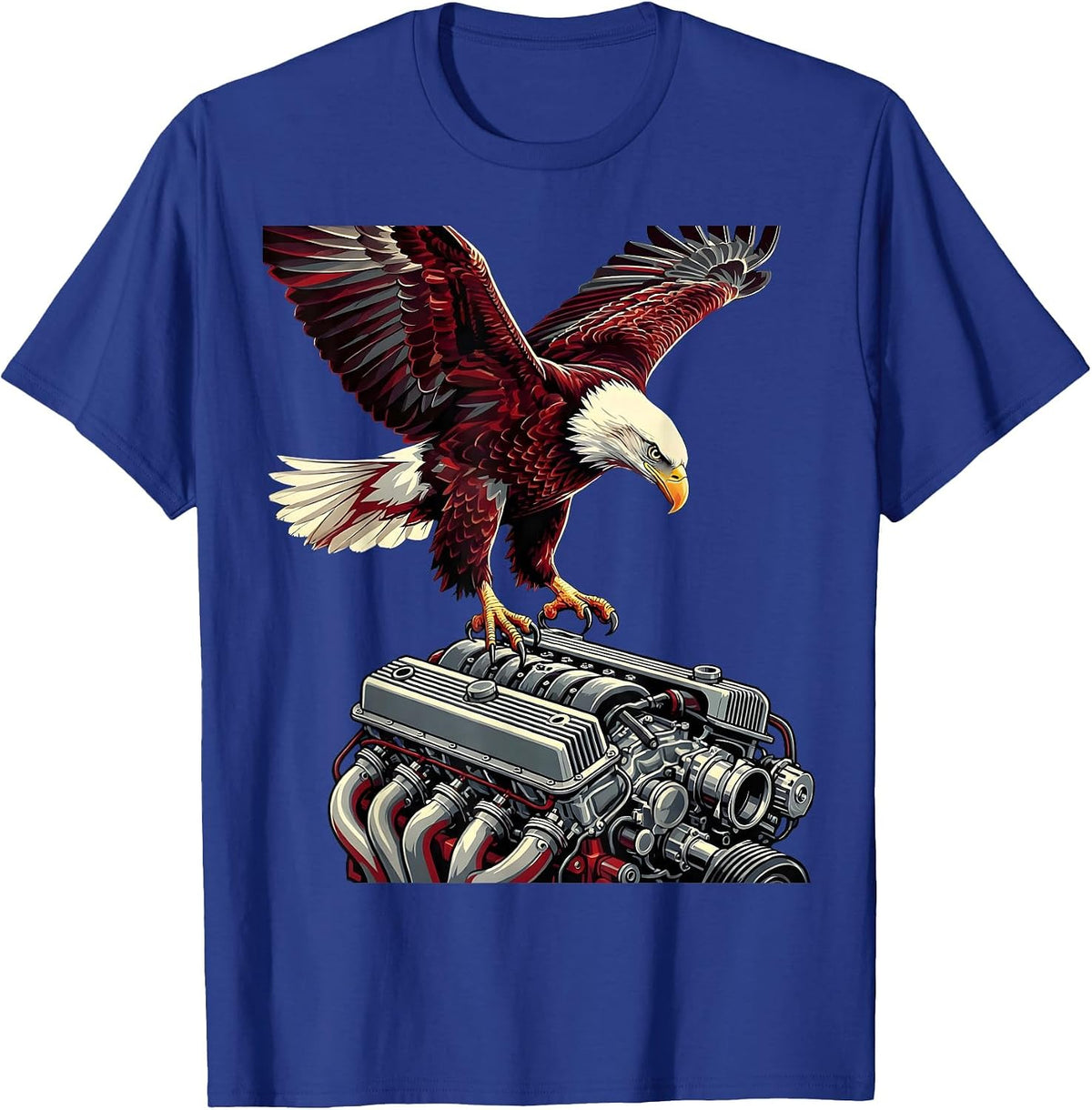Valley Forge Automotive Bald Eagle Engine Dive T-Shirt - Royal Blue