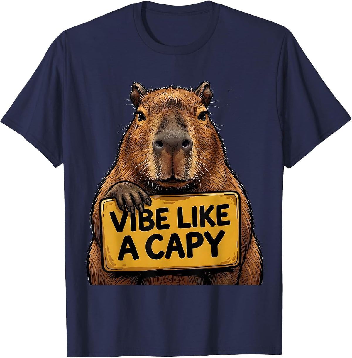 Men's Vibe Like A Capy Funny Capybara Meme Animal Humor T-Shirt - Navy Blue