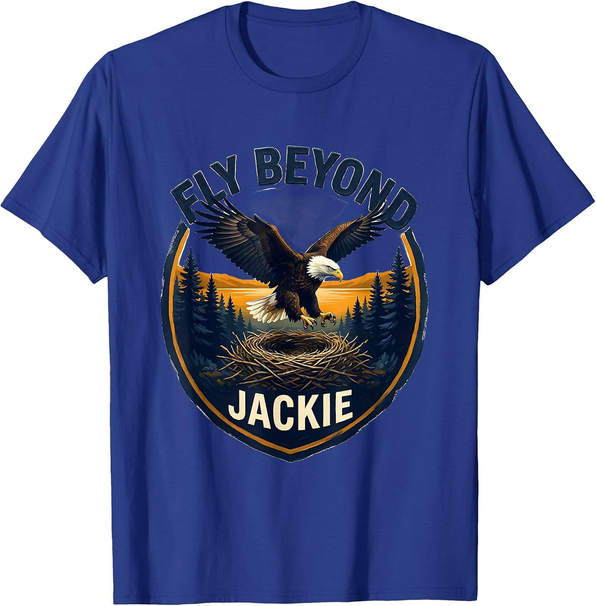 Fly Beyond Jackie Vintage Eagle Memorial Big Bear Lake T-Shirt - Royal Blue
